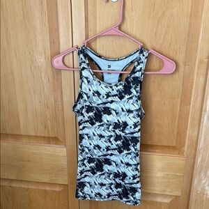 Kids black and white workout tank